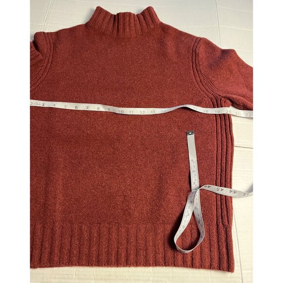 Point Sur Wool Alpaca Blend High Mock Neck Sweater Rust Red Womens Size L - Picture 11 of 13